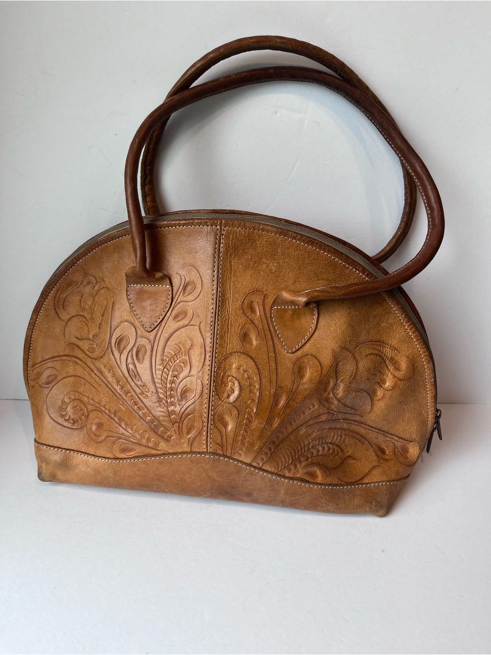 Vintage Tooled Leather Bag